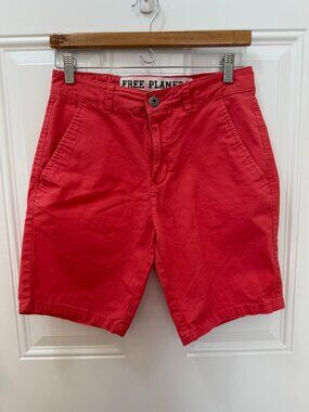 Free Planet Men's Coral Chino Shorts Size 28